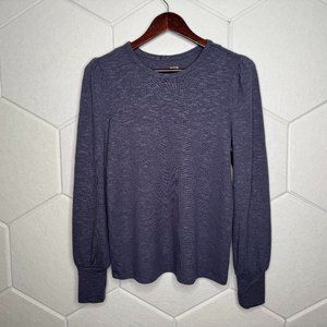 A.n.a. Blue Poof Shoulder Long-Sleeve Shirt — Women's Size Small